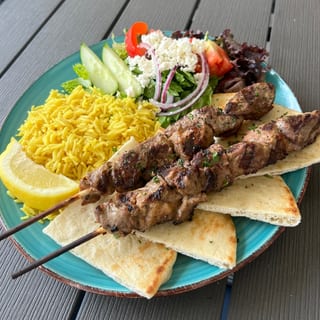 Lamb Souvlaki (kabob) Combo